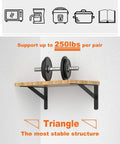 Heavy Duty Shelf Brackets 8 Pack Fit 14 to 18 Inch Shelves L Shape Wall Brackets With 90 Degree Triangle Design Beefy 250 Lbs Load Capacity Mounting Hardware Included Black supporting weight