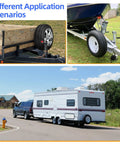 Heavy Duty Spare Tire Mount Bracket For Trailers And Carriers, 300 Lb Capacity displayed in various trailer scenarios
