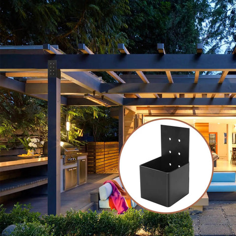4 Pack Pergola Joist Brackets for 4x4 Wood Posts, Built to Last Heavy Duty Post Connector Braces for Outdoor Decks and Patio Structures, Post Top Rafter Brackets, Rust Resistant Steel