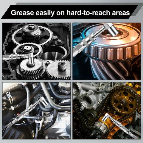 90 Degree Grease Gun Adapter For Tight Spaces, 3 Jaw Coupler To Reach Hard To Access Fittings, No Sweat Quick Connect in machinery
