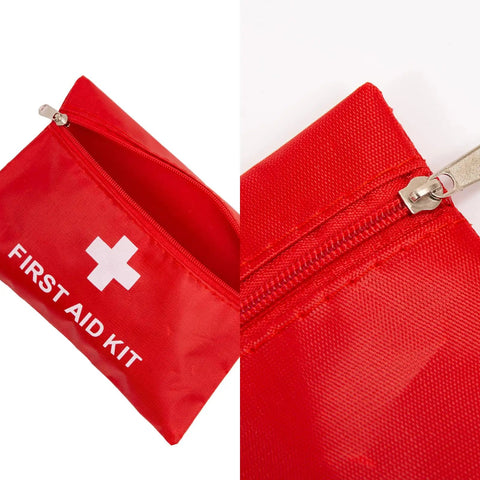 Red 12 Pack Empty First Aid Pouches for Travel and Outdoor Use Grab And Go Medical Bags Waterproof Zipper Pouches Built For Emergency Kits 4.3 By 6.3 Inches