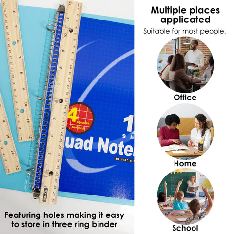 12 Inch Wooden Ruler With Inch And Metric Measurements Dual Scale For School Office Or Home Use shown in use