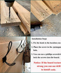 Installation steps of Rustic Entryway Hooks 12 Pack Farmhouse Style Wall Mounted Coat Hooks Rack with screws and drill use.
