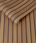 Wooden Slats Natural Non-Pasted Wallpaper With Rustic Wood Look, roll view showcasing stripe detail for accent walls.
