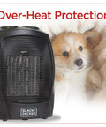 Cozy Up Your Desk With This Personal Ceramic Space Heater For Office Or Home, Two Heat And Fan Settings, Adjustable Thermostat, Compact Desk Heater That Keeps You Warm And Focused On Work All Day, shown next to a puppy blanket.