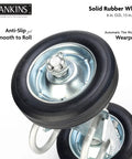 Close-up of a Beefed Up Heavy Duty Gate Wheel Carrier for Driveways and Fences showing metal hub and rubber wheel