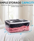 Large 90L Clear Zippered Comforter Storage Bag For Blankets Bedding Clothes And Pillows Super Handy Durable Plastic Organizer