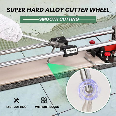 24 Inch Manual Tile Cutter For Porcelain And Ceramic Tiles, Heavy Duty Iron Frame With Super Hard Alloy Cutter Wheel