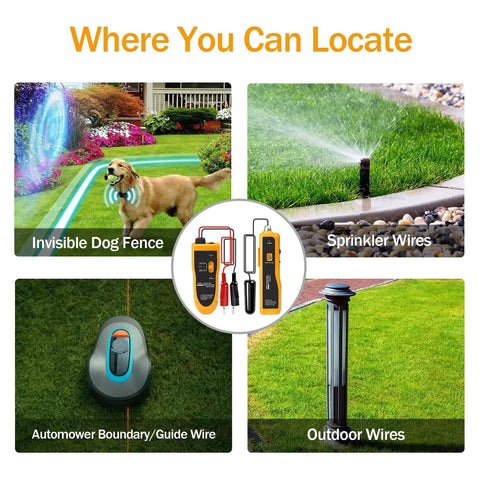 Underground Cable Locator With Earphone For Buried Wires used for invisible dog fence, sprinkler wires, automower guide wire, outdoor wires.