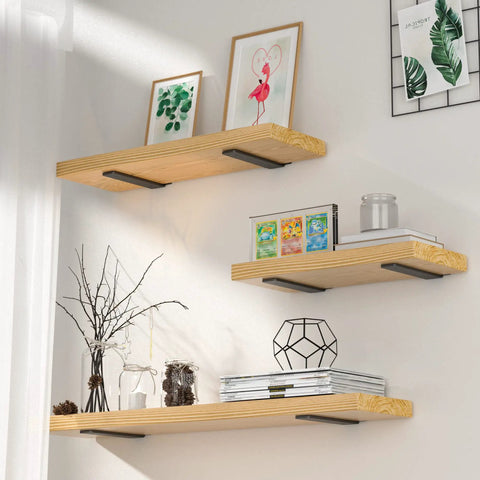 Decorative wooden shelves with Set Of 6 8 Inch Heavy Duty Hidden L Shelf Brackets For Floating Shelves Supports Up To 200 Pounds