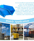 Heavy Duty Steel Self Dumping Hopper And Forklift Bin With Dual Brake Casters And Drain Valve, 2200 Lb Job Site Beast For Warehouse Hauling in blue.