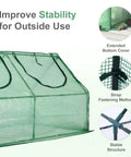 Compact 6 By 3 By 3 Feet Mini Greenhouse With Dual Zipper Doors Water Resistant And UV Protected, showing stability features