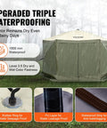 12x12ft Pop Up Gazebo Tent With Mosquito Netting, 6 Removable Wind Panels And 2 Mesh Windows, army green, waterproof design