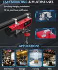 Heavy Duty Electric Hoist 440 Lb Winch With 14.1 Ft Wired Remote And Emergency Stop 110V Lift System applications shown