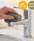 Ultra Fine 0000 Steel Wool Scrubbers For Glass And Surfaces Pack Of 8 Polishing Pads Scratch Free Cleaning Gentle On Glass And Metal Ideal For Bathrooms Kitchens And DIY Projects on chrome faucet