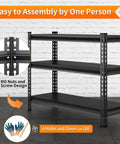 Beefy Heavy Duty 3 Tier Metal Garage Shelving Unit For Storage With 1320 Lb Total Capacity Adjustable Shelves 40 Inches Wide 18 Inches Deep 36 Inches High Ideal For Reptile Tanks Aquariums Pantry And Garage Black, no-nut assembly
