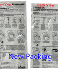Front and back views of OEM Original Replacement Flushmate Piston Cartridge packaging for PowerFlush Toilet Tank Systems.