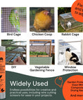 Chicken Wire Mesh Hardware Cloth 16 Inch By 15 Foot 18 Gauge Beefy Galvanized Steel Fence Mesh With One Quarter Inch Hex Openings for various uses