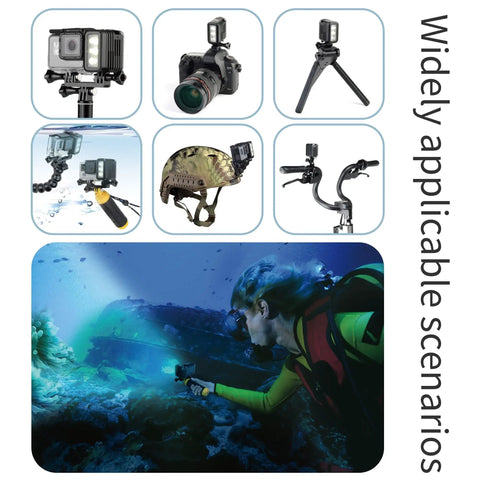 Diver uses Rechargeable Underwater Video Light 450 Lumens For GoPro And Osmo Action Waterproof To 164 Feet in ocean.