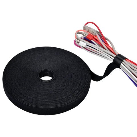 Double-Sided Cable Tie Tape 3/4 Inch Nylon Hook And Loop Wire Management Roll, 25 Yards, Reusable Cable Organizer For Power Cables, Style 2