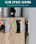 Flat Plug Extension Cord 12 Ft With Slick Space Saving Plug Design And Thin Flat Cable Low Profile Power Cord in use behind furniture