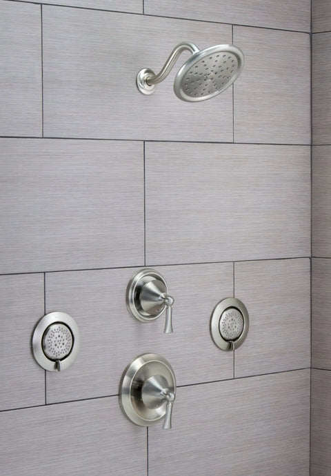 Mosaic Square Two Function Body Spray in Chrome Finish Valve Required S1300 with full spray and targeted massage MPAC compatible