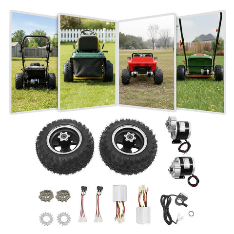 10 Inch 24V 250W Electric Scooter Conversion Kit With Inflatable Pneumatic Tire And Brushless Wheel Hub Assembly components