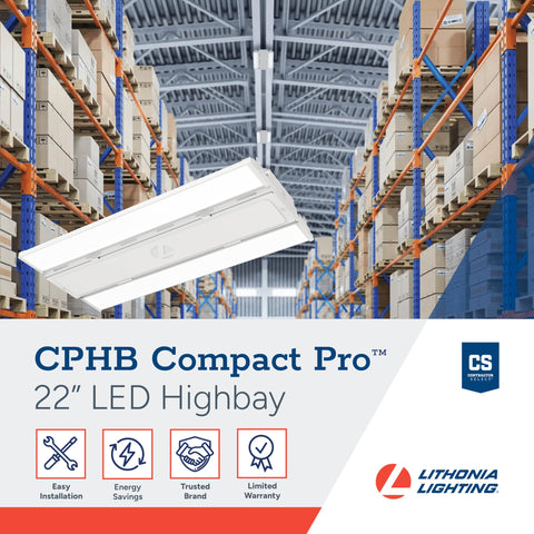 Compact Pro LED High Bay Light Ultra Bright 24,000 Lumens 5000K Daylight Dimmable 120-277V Heavy Duty Industrial Shop Fixture