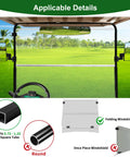 Dead Simple Golf Cart Side And Rear View Mirror Set Offering Badass HD Reflections No Drill Bracket Mount Universal Fitment For Ezgo Club Car Yamaha Boosts Night Vision And Keeps Things Super Chill with detailed view showing installation on golf cart.