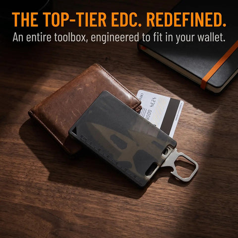 4 In 1 Pocket Multi Tool Card Stainless Steel Outdoor Survival Gear With Fork Bottle Opener Measuring Ruler on wallet