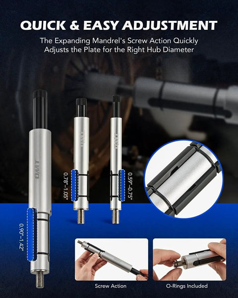 Close-up of 11 Piece Universal Clutch Alignment Tool Kit For Cars Light Trucks And SUVs with expanding mandrels.