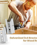 Rock-Solid 2x4 Fence Brackets for Wood Posts and Rails, Heavy-Duty Galvanized Steel Connectors shown in DIY project