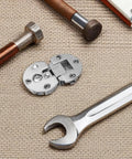 Concealed Cabinet Door Hinges Four Piece Set Flush Installation 90 Degree Adjustable In Silver Zinc Alloy with wrench and bolt
