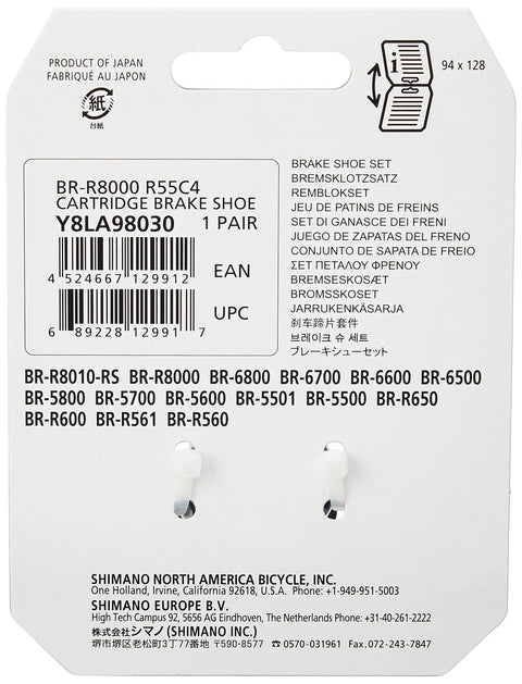 Back packaging of 8la98030 Brake Pads 1 Pair Full 6800 C4 Multi Colored For Cycling Disc Brakes