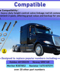 Two Pack Height Control Valve Adjustable Linkage Rod Kit 13.5 To 19.5 Inch Fits Haldex 48100225 Neway SRK168 Meritor R307852 For Semi Trucks And Heavy Duty Rigs With Air Suspension, 2-piece kit with rods, washers, nuts