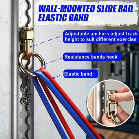Wall Hook Resistance Band Mount System For Home Gyms Rock Solid Anchoring Hardware And Space Saving Setup with adjustable anchors and elastic bands.