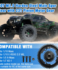 Beefed Up 50T M1.0 Hardened Steel Main Spur Gear With 23T Pinion For Traxxas RC Cars Upgrade Kit shown with compatible vehicles