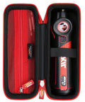 Rock Solid Eva Hard Shell Carry Case For 4v Pivoting Head Screwdriver with mesh pocket, red and black, open showcasing screwdriver.