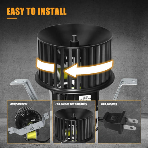 Replacement Part Replaceable Bathroom Exhaust Vent Fan Motor Assembly 85598000 For Nutone And Broan 605 605N 665N 668N CCW Rotation Whisper-Quiet And Powerful Upgrade, showing fan structure and plug.