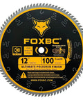 12 Inch 100 Teeth Miter Saw Blade For Wood With 1 Inch Arbor Delivers Pro Grade Ultra Smooth Polished Finish And Razor Sharp Cuts Kerf 0.098 Inch 7 Degree Hook Angle Double Side Grind For Maximum Precision In Woodworking, front view