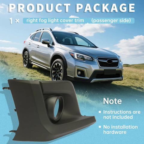 Right Side Fog Light Bezel For 2018 2020 Subaru Crosstrek Front Right Passenger Side Replacement Trim Cover With Fog Light Hole Direct Fit For SU1039121 57731FL082 Black Plastic Rugged And Easy To Install