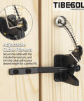 Adjustable cable fitment of Self Locking Gate Latch With Spring Cable Pull For Outdoor Gates Black Gravity Lever Door Latch
