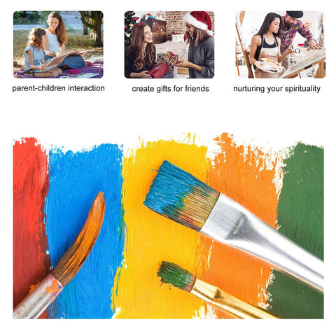 Desert Camp Pepper Paint By Numbers Kit image showing colorful brush strokes and three brushes, promoting creativity.