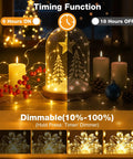 Warm White Fairy Lights Set With 50 LEDs 16 Feet Battery Operated With Timer And USB Power 8 Modes Mini Twinkle String Lights