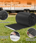 Premium Van Conversion Insulation Roll, Water Repellent Thermal And Sound Deadening Barrier, 16.5 X 315 Inches laid out on grass with details.