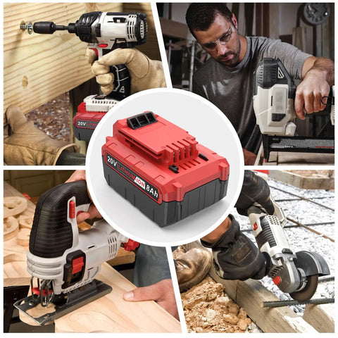 Badass 20V 8.0 Ah Lithium Ion Battery Pack For Porter Cable 20 Volt Max Power Tools used in cordless drills and saws.