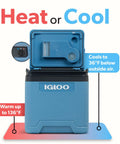 Hella Chill Thermoelectric Cooler And Warmer With Solid Performance For Road Trips Truck RV Car And Home Dual Voltage 12V open lid showing cooling and warming controls.