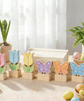Spring Wood Cutouts Painting Kit 6 Pack Tulip And Butterfly Shapes Unfinished Blank Wood Slices With Art Supplies display