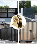 Center close-up of NouraVita 2in V-groove gate caster with bracket; heavy-duty brass-tone metal, 4-pack, 2500 lb capacity