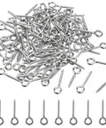 100 Pack Stainless Steel Eye Hooks 0.66 Inch Silver Heavy Duty Eye Screws for DIY Crafts and Jewelry Display
